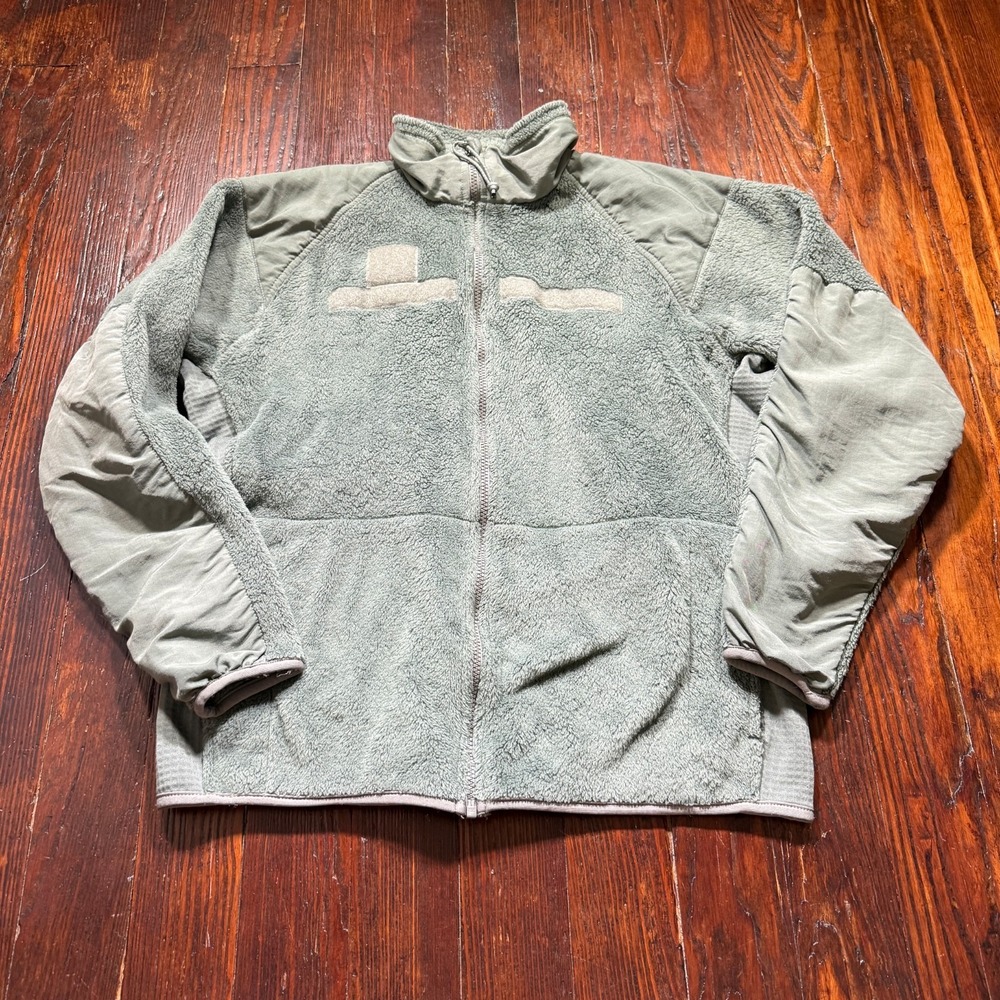 US Army Jacket Mens M Long Green Cold Weather Fleece Gen 3 III Full Zip Polartec